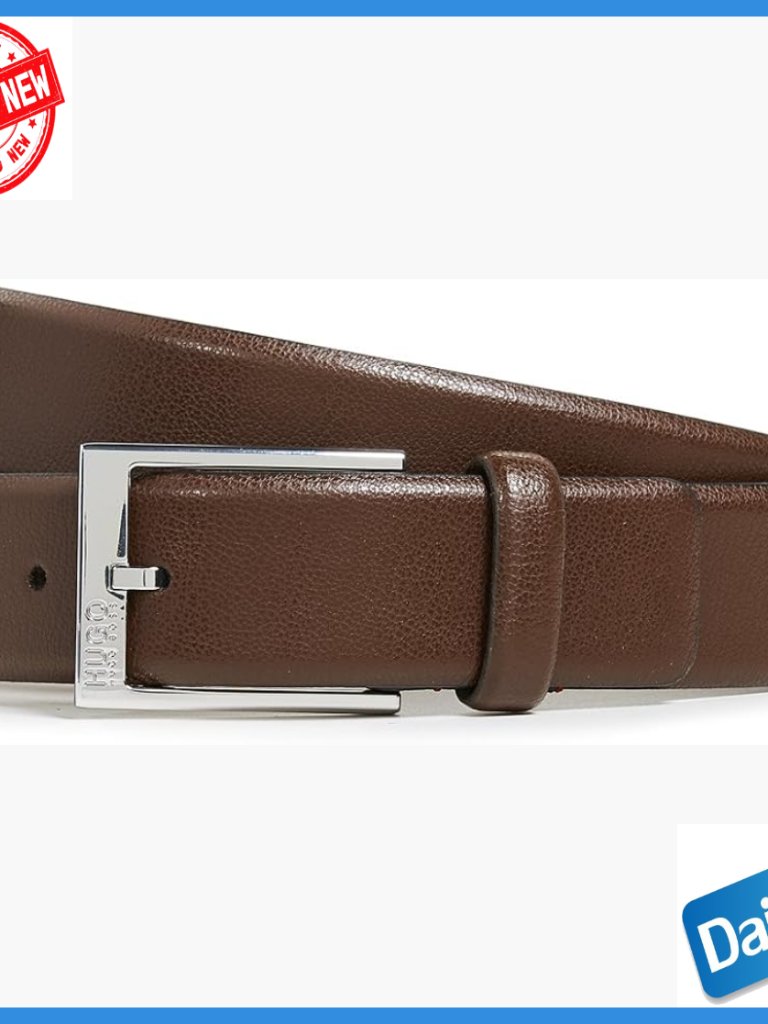 Men's Leather Business Belt, 3.5cm Wide, Zinc Buckle, Size 36